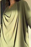 Suki Drape Cowl Blouse Khaki /9=